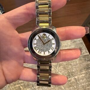Movado Bold Luxe Silver and Gold Women's Watch Two Tone
